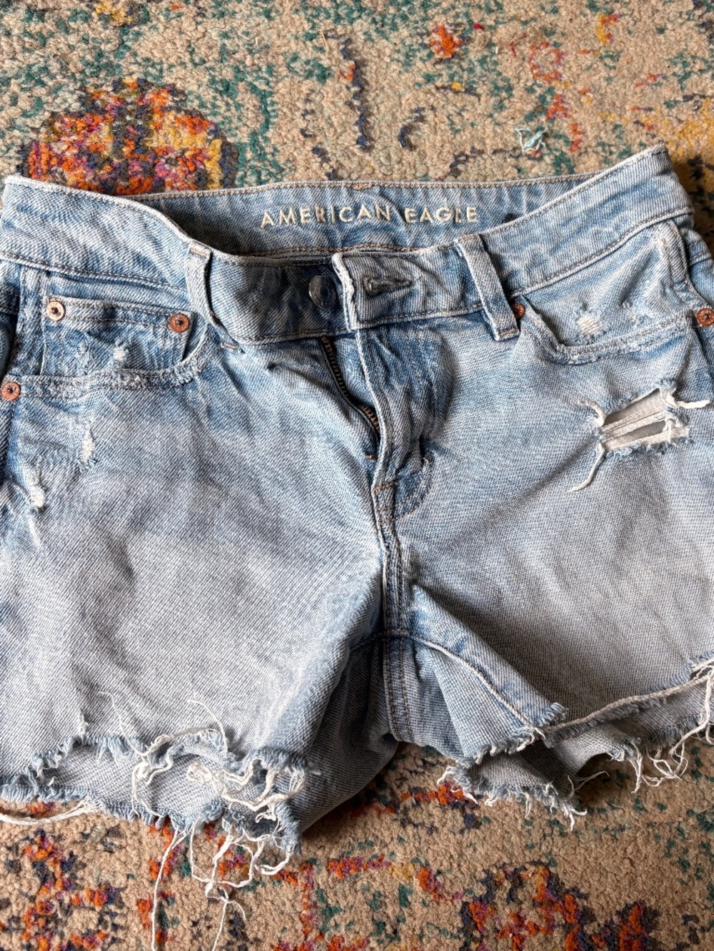American eagle perfect midi jean shorts